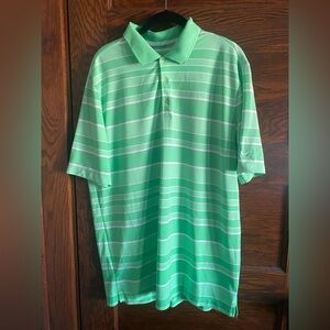 Nike Mint Green Striped Dri-Fit Polo Shirt